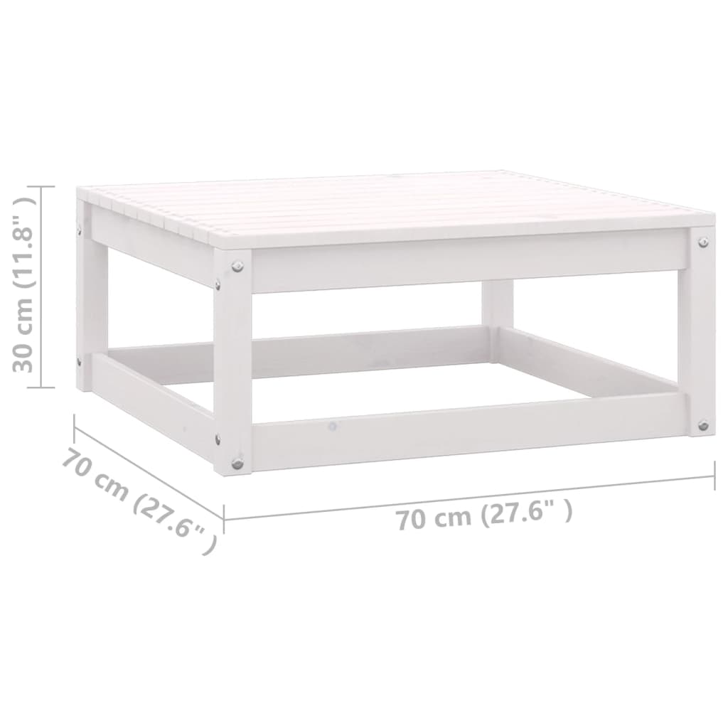 12-tlg. Garten-Lounge-Set mit Kissen Weiss Kiefer Massivholz